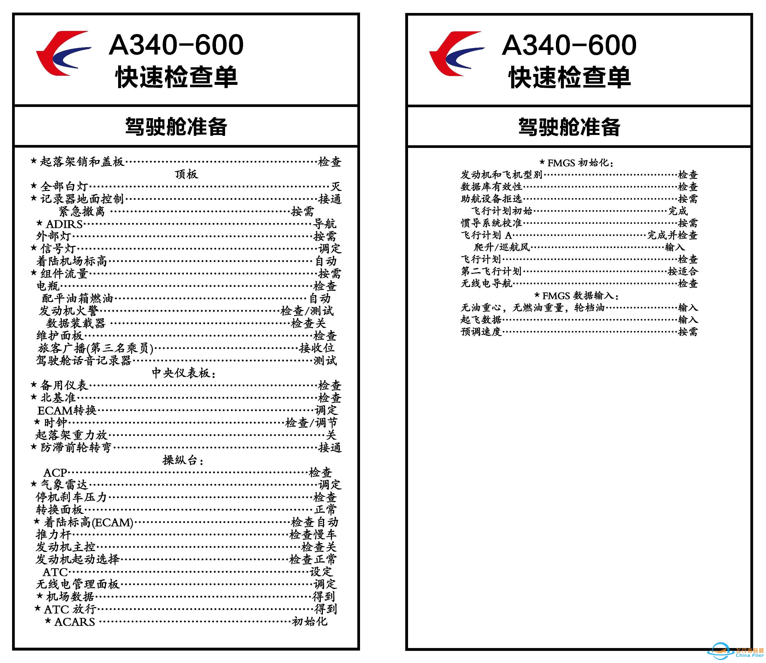 A340检查单-6251 