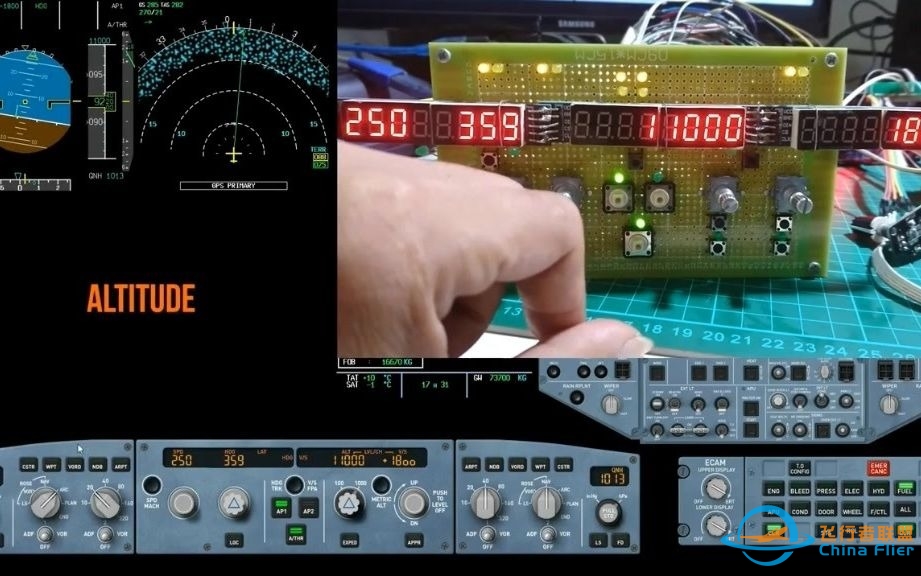 国外飞友用自制的A320FCU测试普瑞讯A320软件-7880 