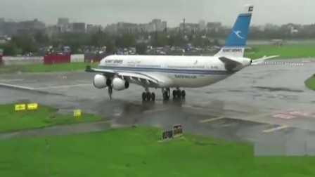 空客A340雨中湿滑跑道起飞, 轮胎得有多强的抓地力-6049 