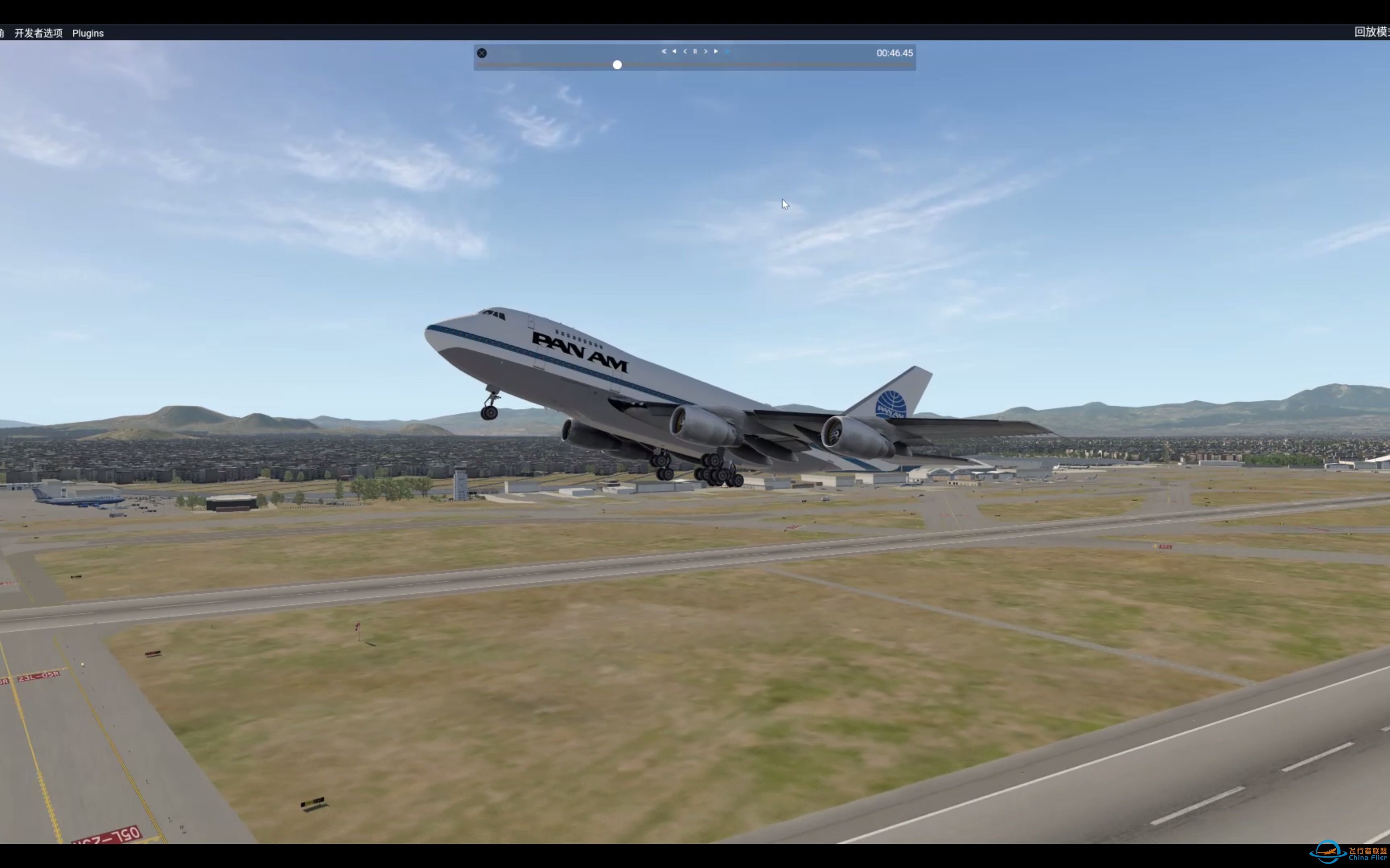 【Xplane11】没长大的波音747垂直旋转4分钟-3612 