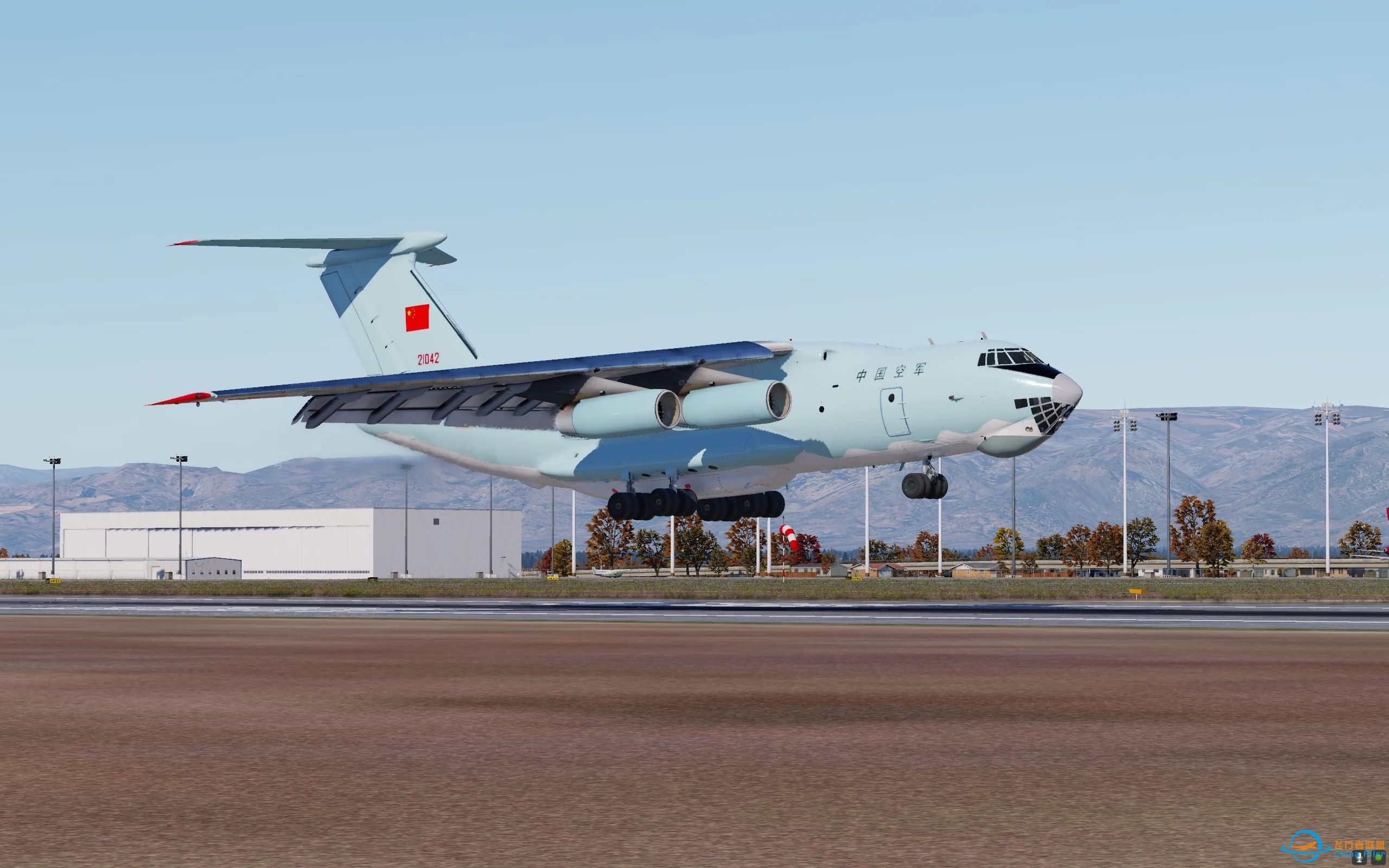 X-Plane 12 IL-76 ZBHH 落地-3802 