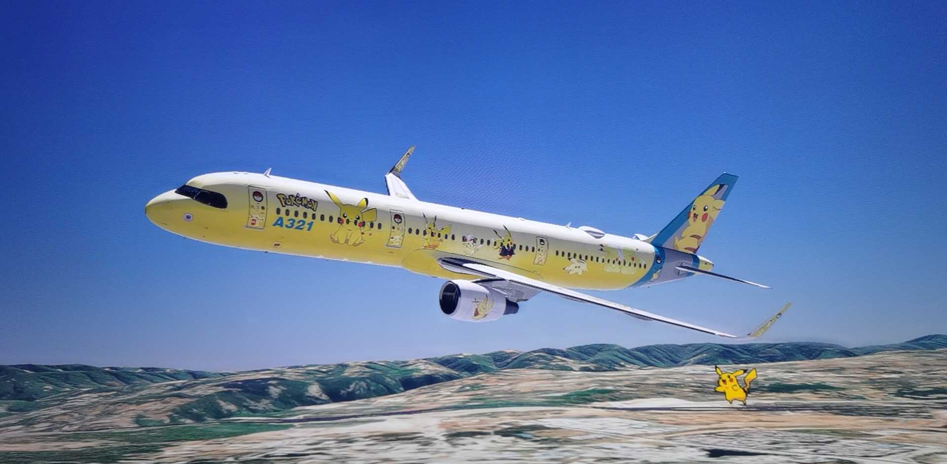 【X-Plane11】空客A321皮卡丘涂装 1.0-4915 