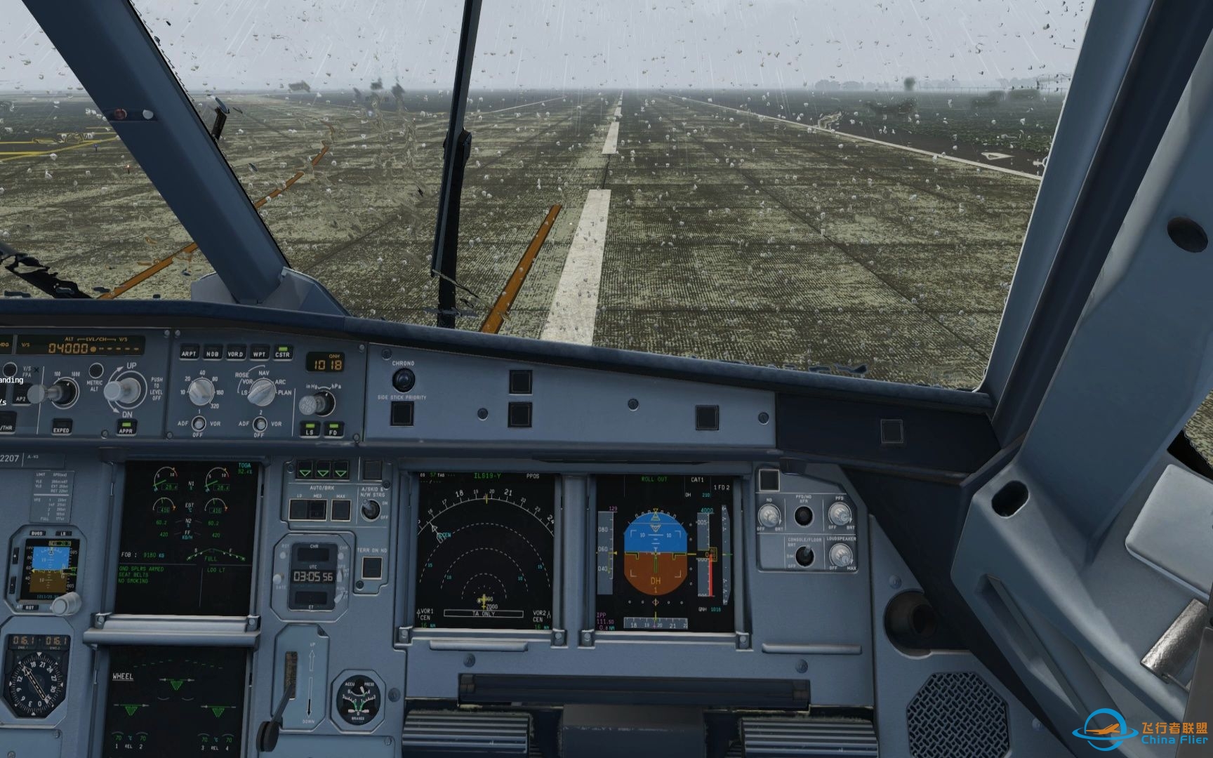 Flightfactor A320U 广州雨中落地-599 