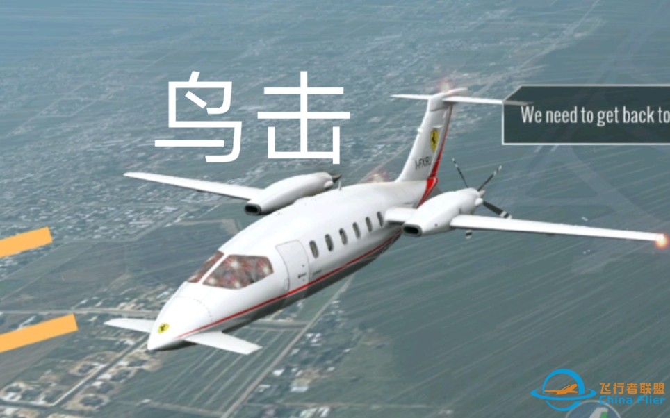 吓死我了，x-plane是个恐怖游戏，飞机撞鸟-112 