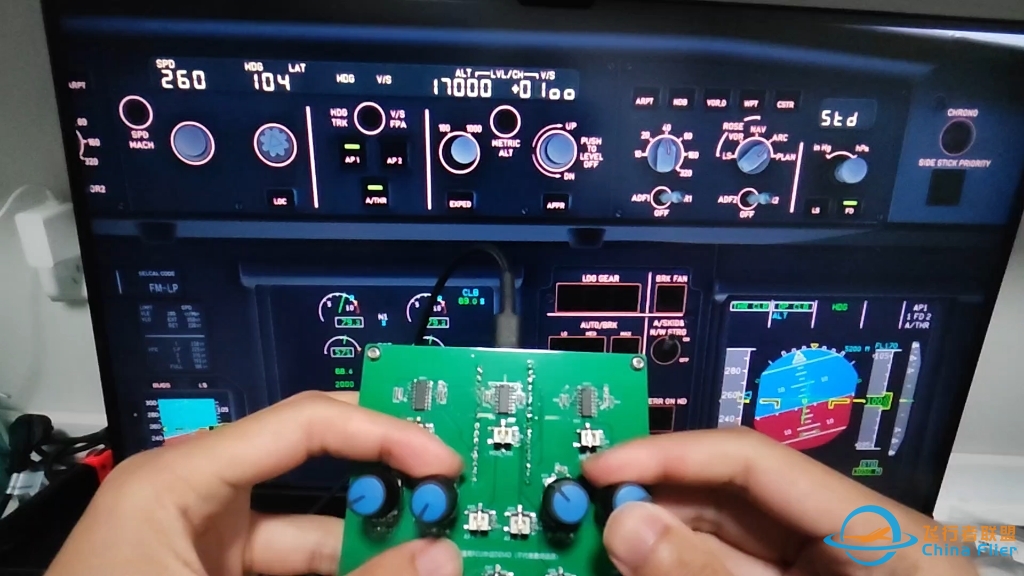 蓝牙通用空客FCU面板效果演示，学生玩家新选择-3552 