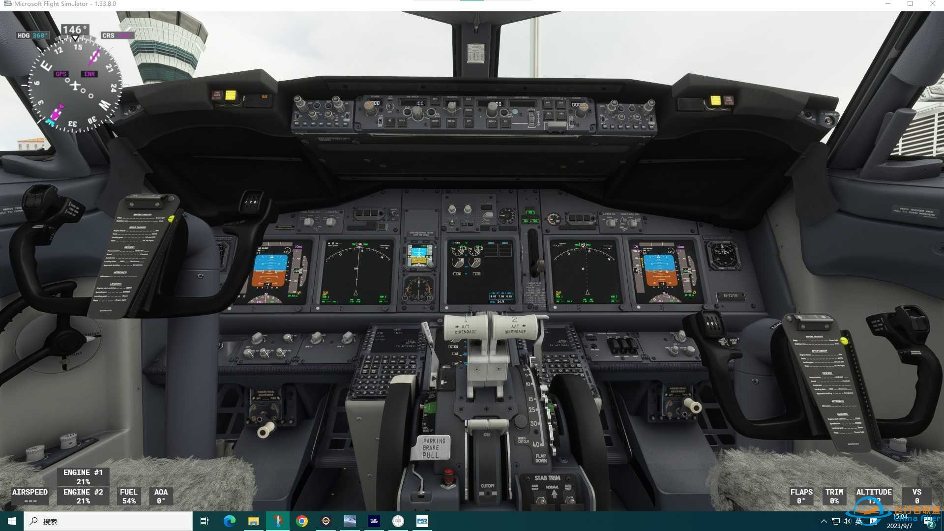 MSFS2020 PMDG737-800 冷启顶板亮黄灯问题-2323 