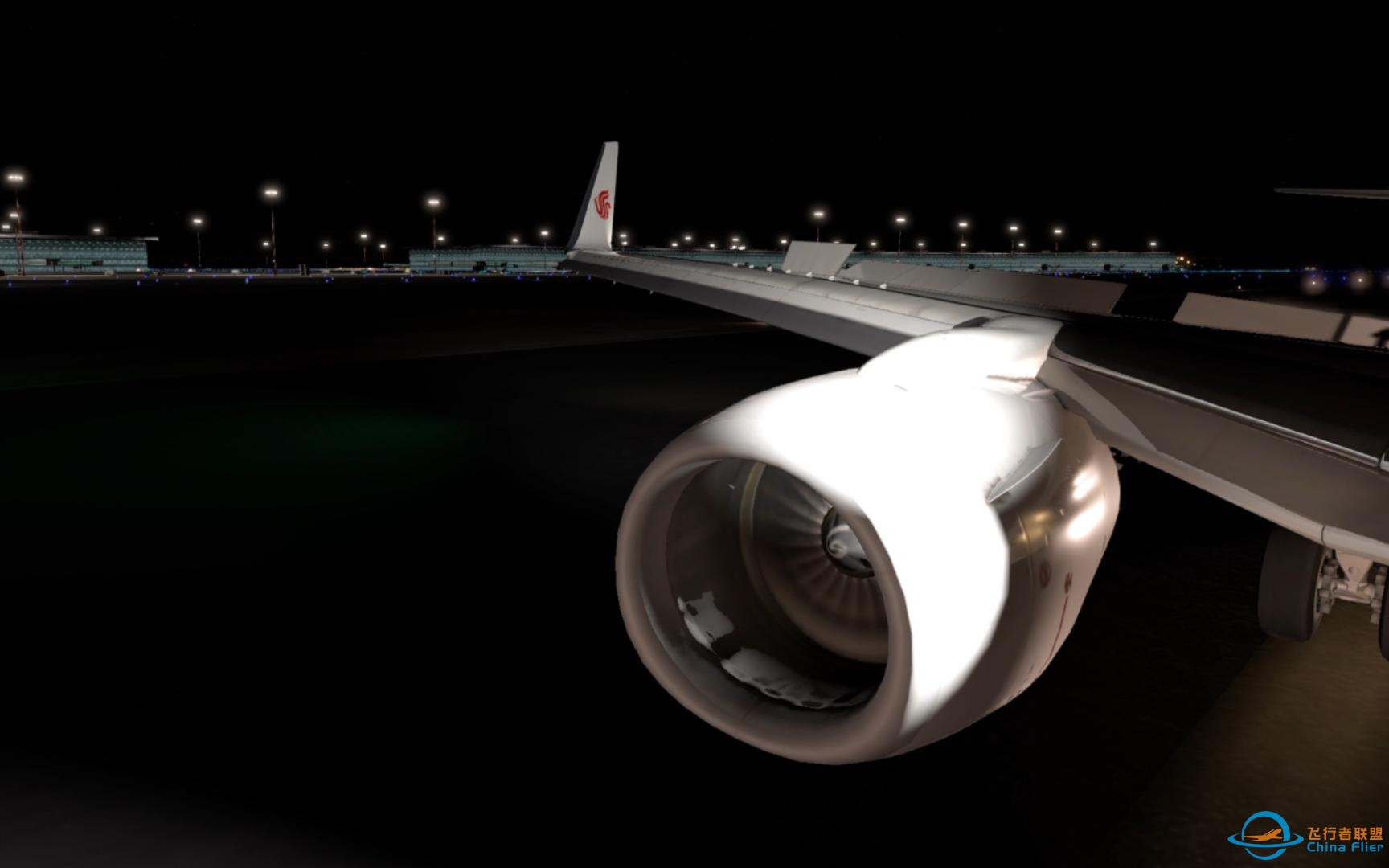 模拟飞行Xplane12 波音737-800着陆练习 夜晚降落北京首都机场36R-9072 