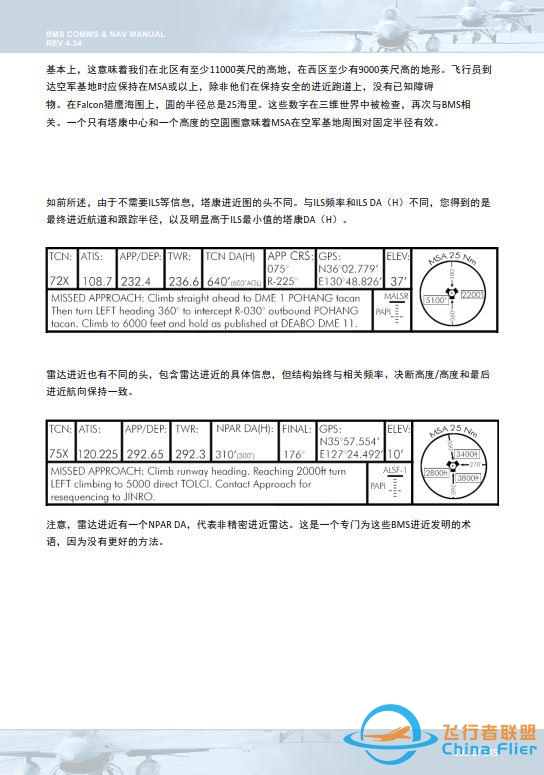 模拟飞行 BMS 中文手册 通信和导航 4.2进近图-8997 