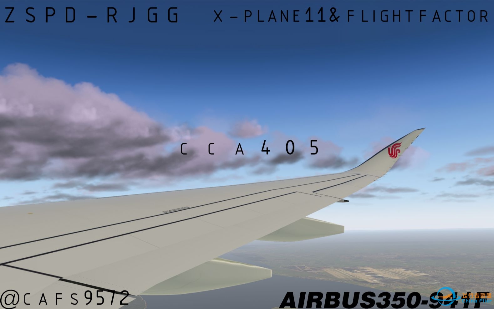 [X-PLANE11/FlightFactor A350]上海浦东-名古屋中部&amp;amp;CCA405&amp;amp;双人机组+陆空对话-5468 