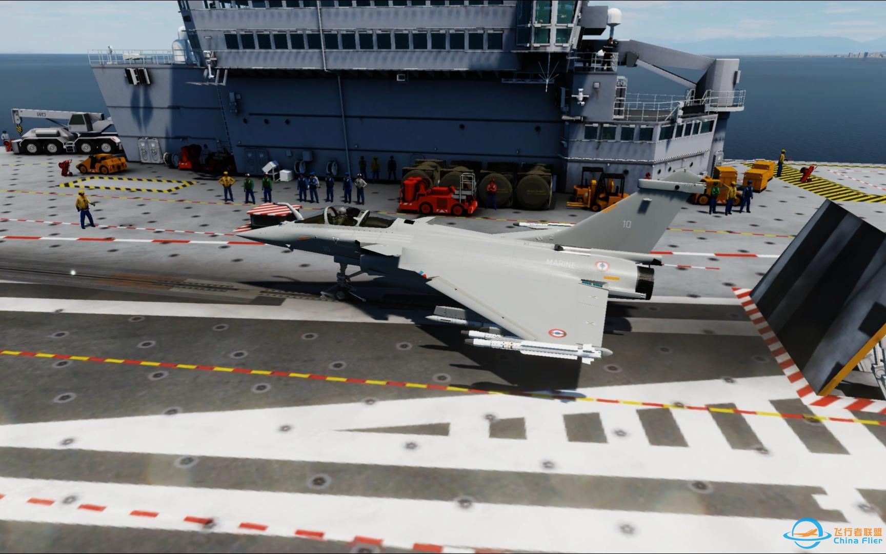 DCS World    新阵风在戴高乐号航母上进行弹射起飞跟航母降落性能！-9182 