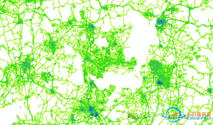 OpenstreetMap二次分析数据集-2023年中国的1KM栅格道路长度-WGS84-825 