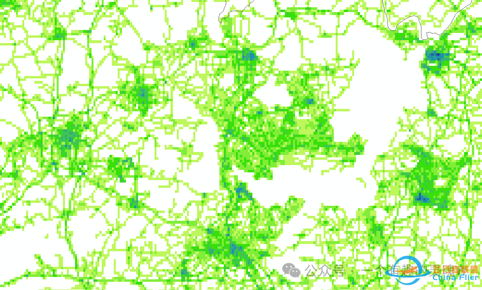 OpenstreetMap二次分析数据集-2023年中国的1KM栅格道路长度-WGS84-3635 