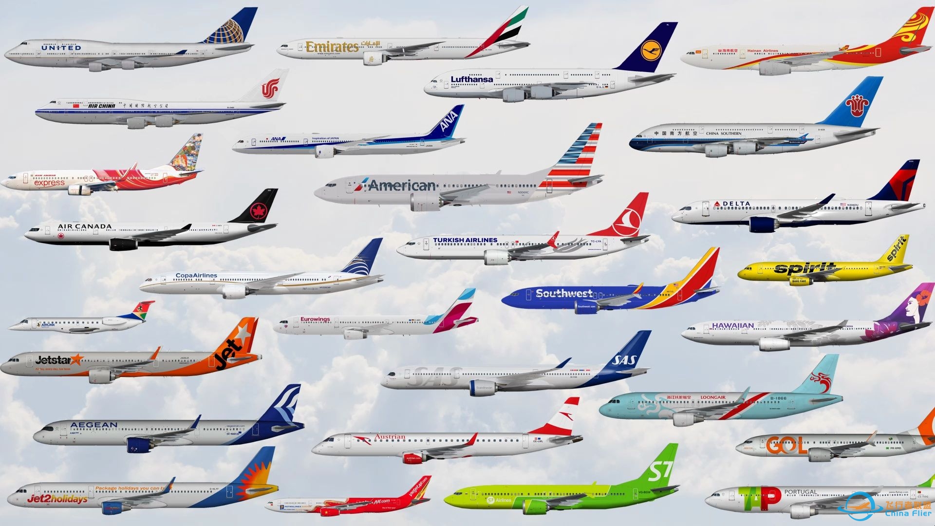 Top 100 Airlines in the World 世界各国民航航空品牌-641 