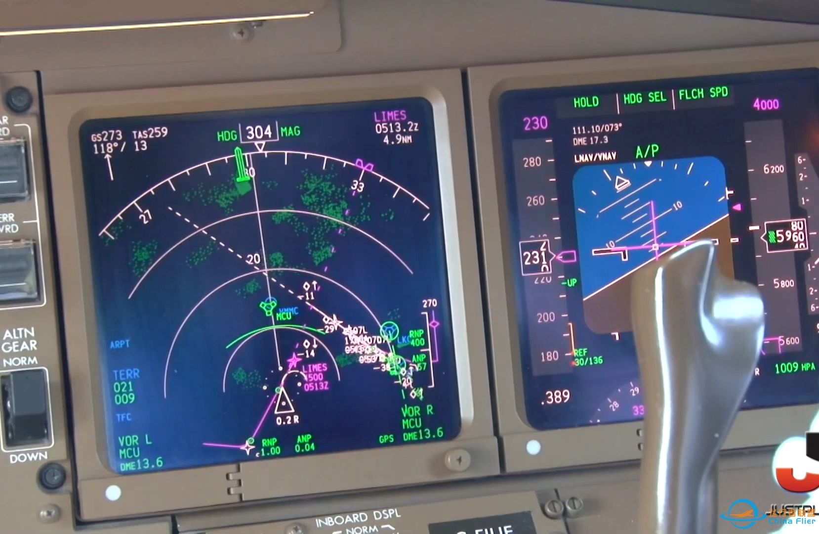 加拿大航空 ACA21 波音 777-200LR 驾驶舱视角 多伦多-香港-4964 