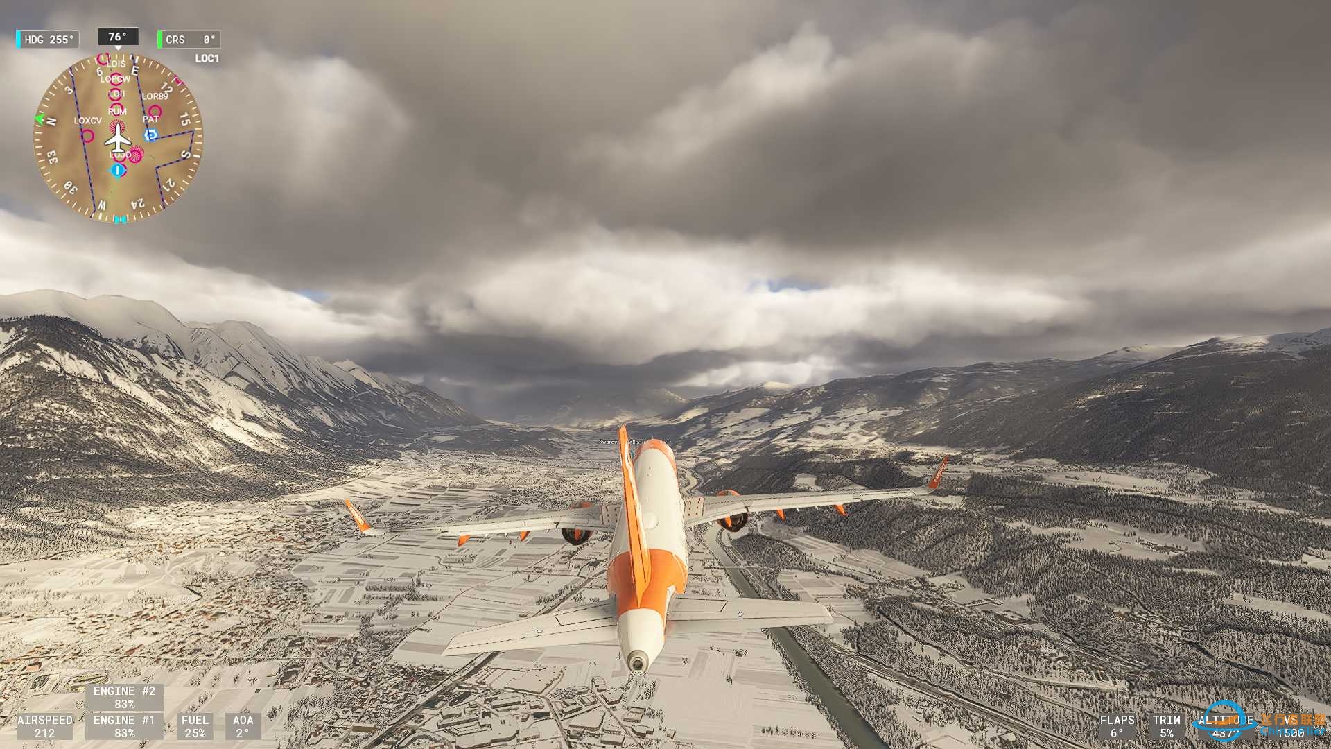 MSFS2024，阿尔卑斯滑雪季实时天气，A321neo，从LOWI到EGLL-7266 