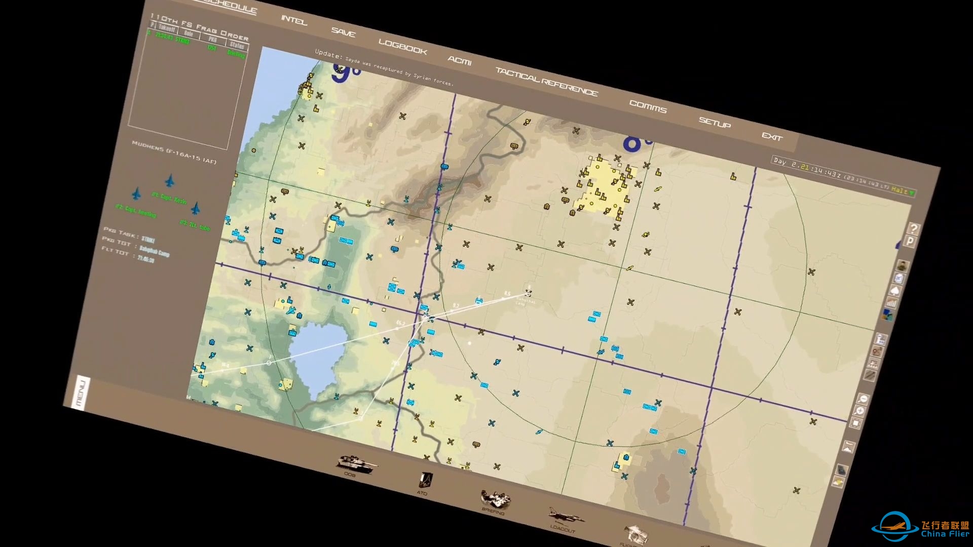【Falcon BMS】晚上继续清据点（开了全屏夜视仪），白天打贝卡谷地防空失败，被一群米格围剿-4484 